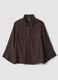 Brown viscose and linen blend shirt, regular fit_5