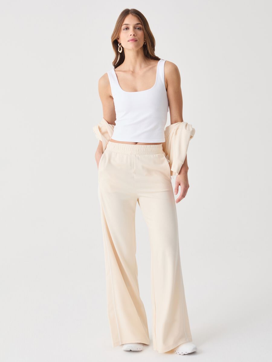 ALTAVIA STUDIO palazzo trousers with contrasting piping_0