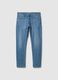 Light blue slim-fit stretch cotton jeans with five pockets_4