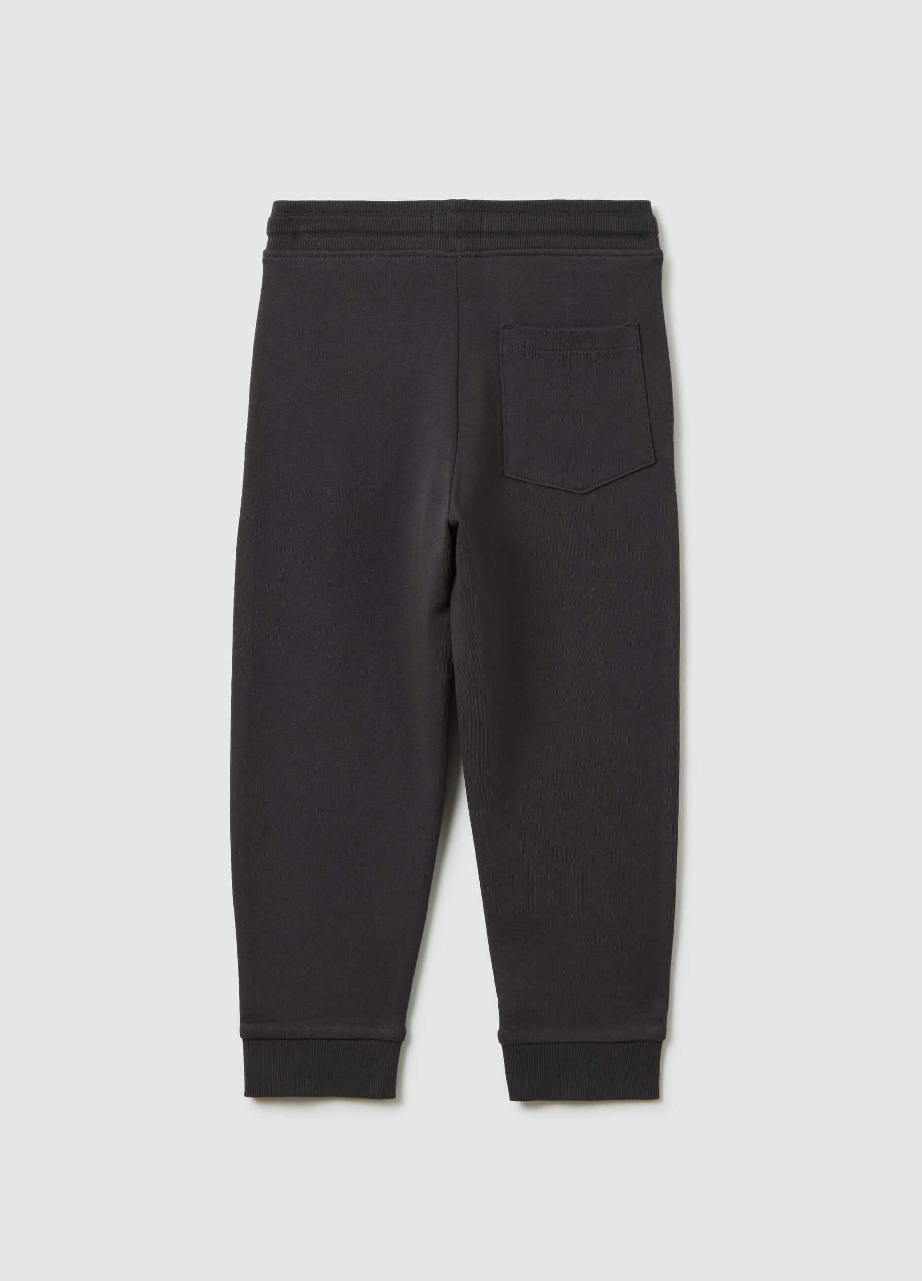 Pantaloni per bambini in puro cotone nero regular fit