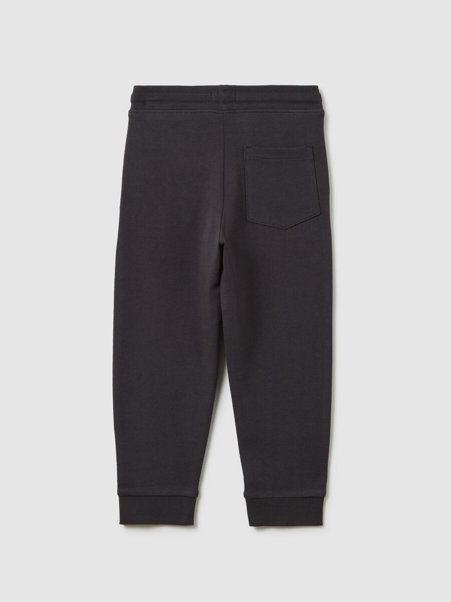 Pantaloni per bambini in puro cotone nero regular fit_1