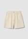 Girls' beige pure cotton shorts with regular fit_0