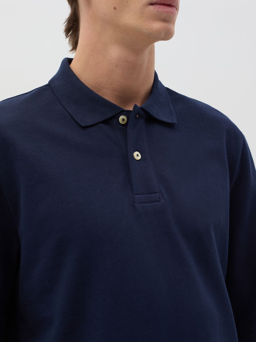 Long-sleeved polo shirt in organic cotton_2
