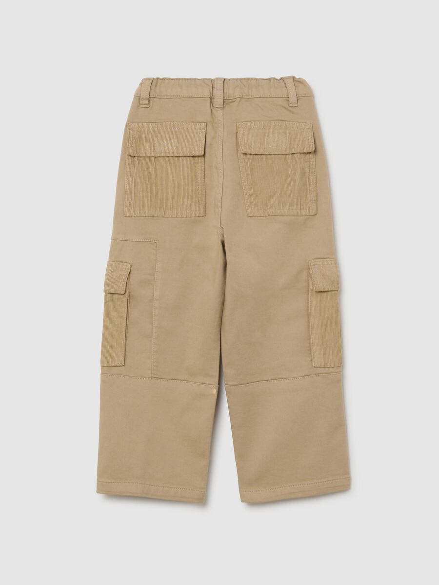 Children's beige cotton blend baggy trousers_1