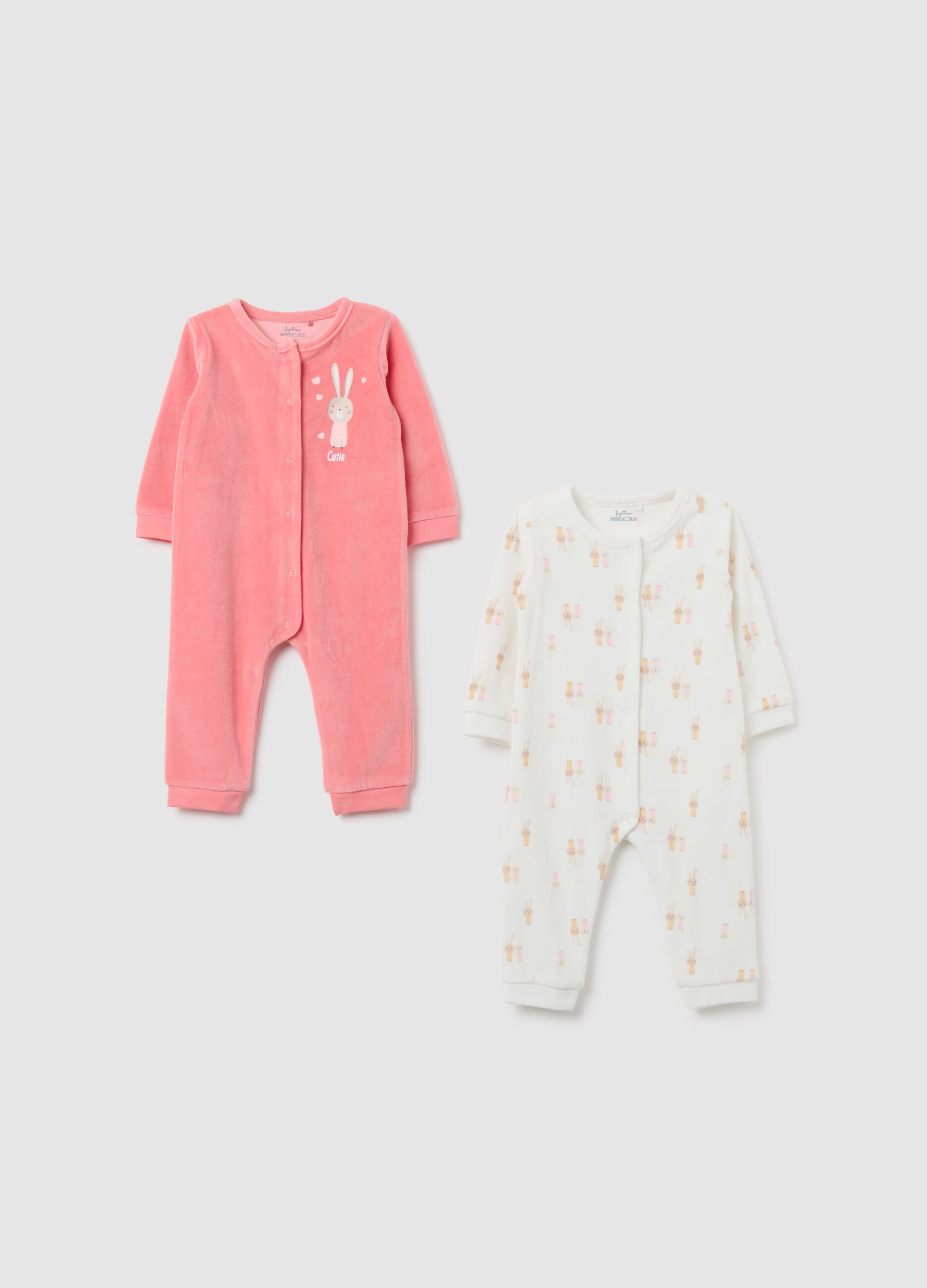 Bipack di tutine da neonata in misto cotone multicolor