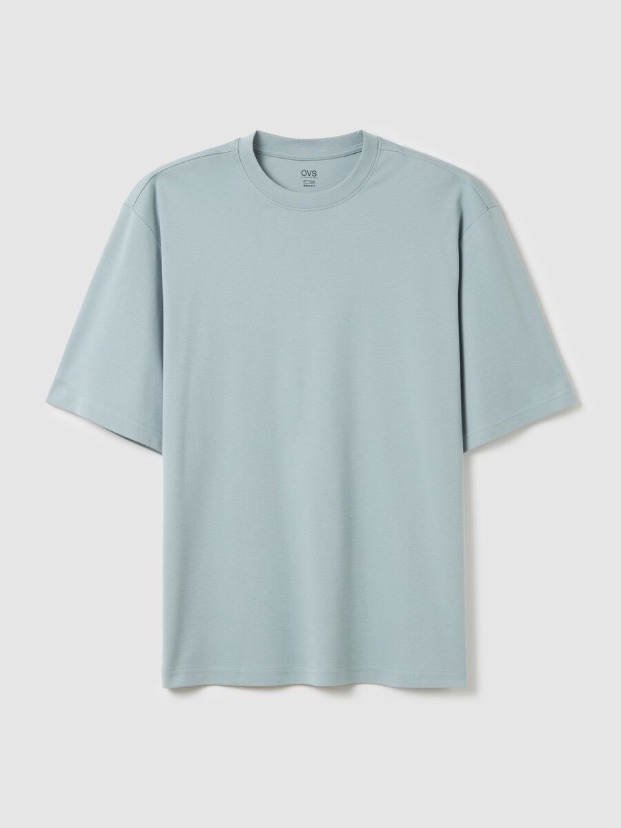 Blue boxy fit t-shirt in pure cotton_4