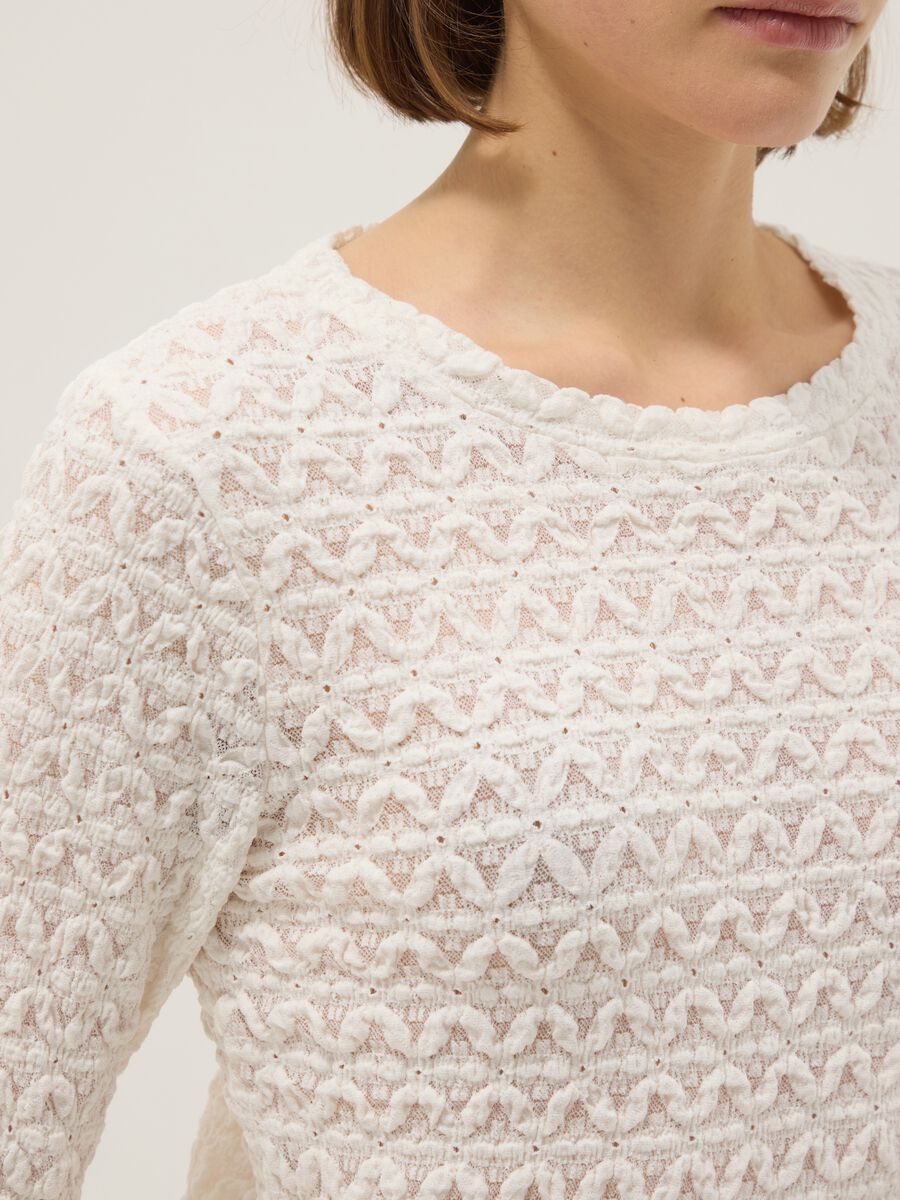 White cotton viscose blend knitted sweater with regular fit_3