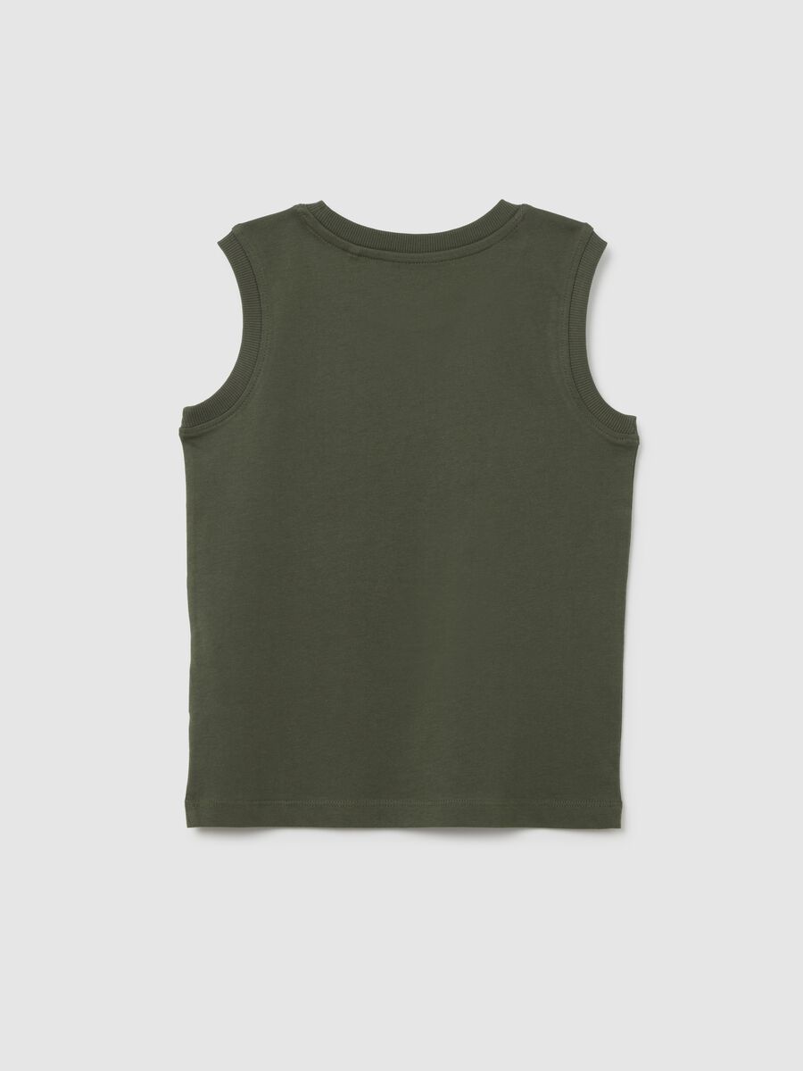 Children's Green Regular Fit Cotton Vest_1