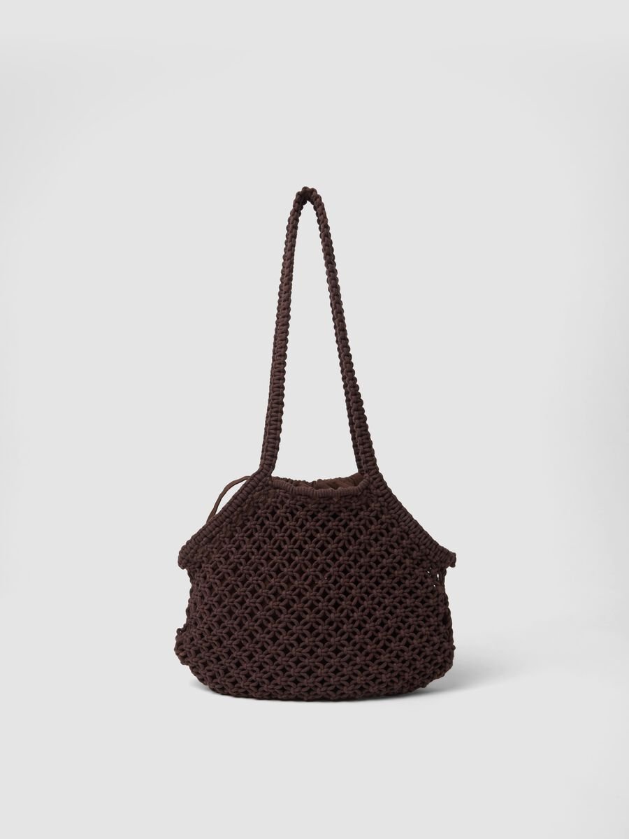 Brown crossbody bag in cotton-viscose blend_1
