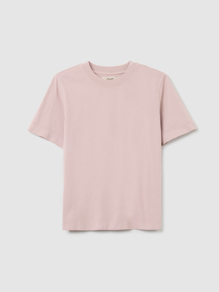 Regular fit pink T-shirt in pure Italian cotton_4