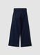 Jeans blu scuro wide leg in cotone elasticizzato_1