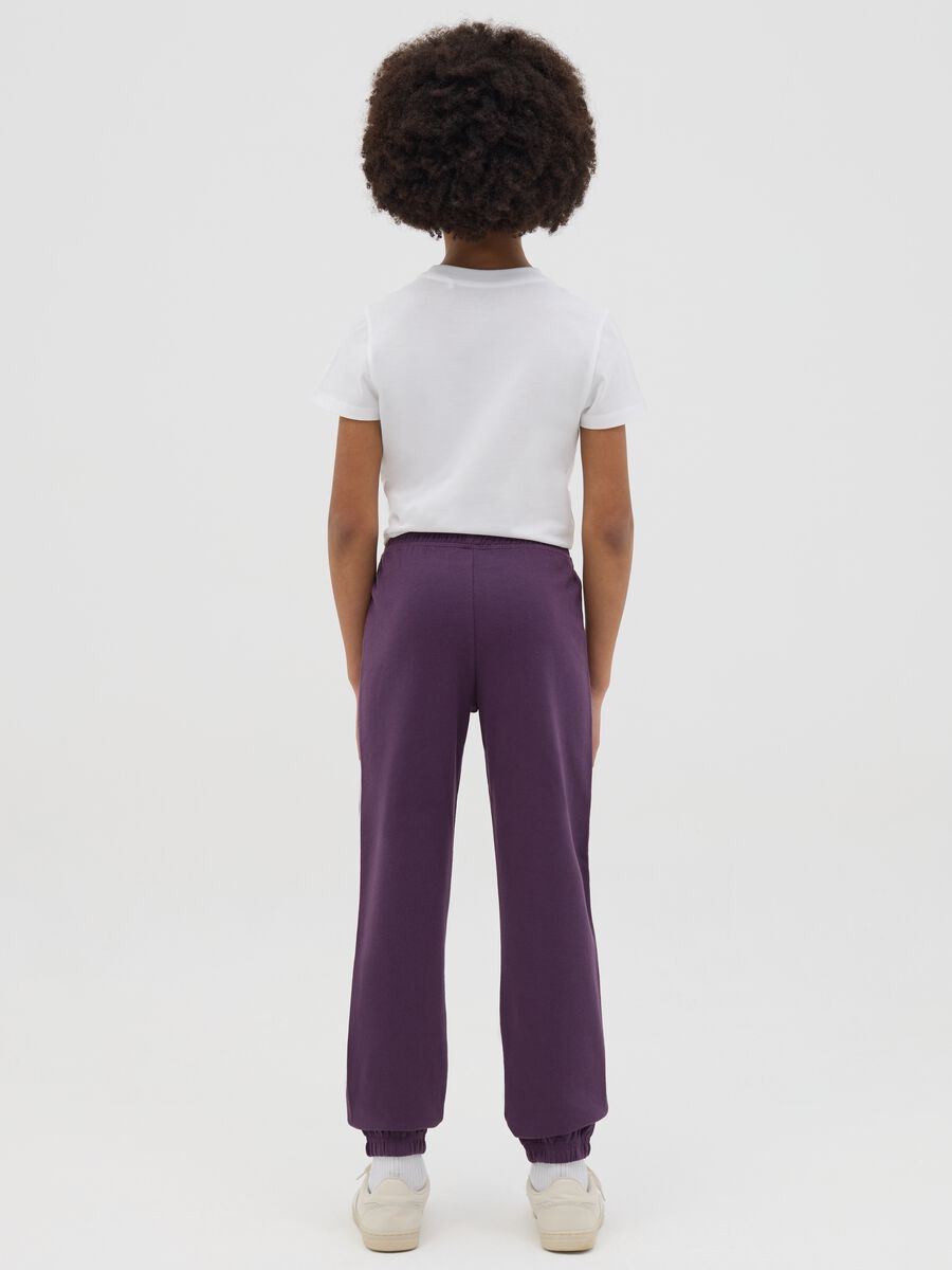 Joggers in cotone con coulisse e stampa_3