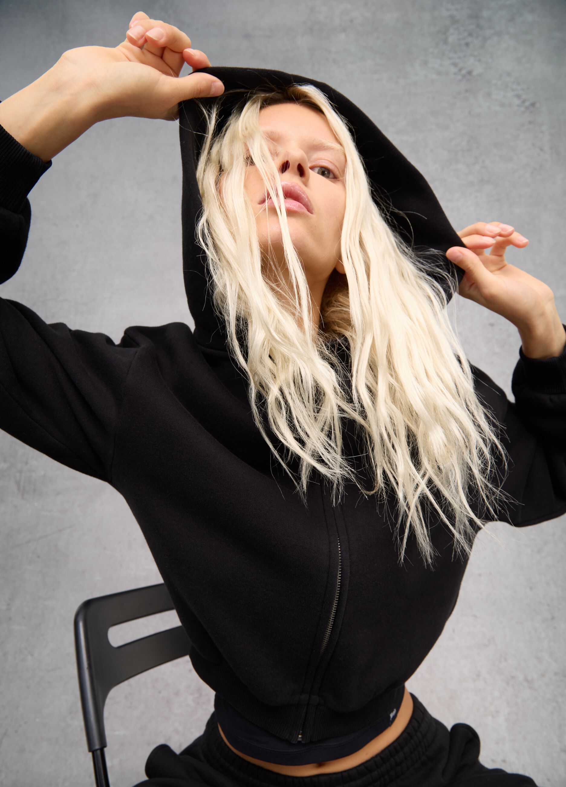 Full-Zip Black Hoodie
