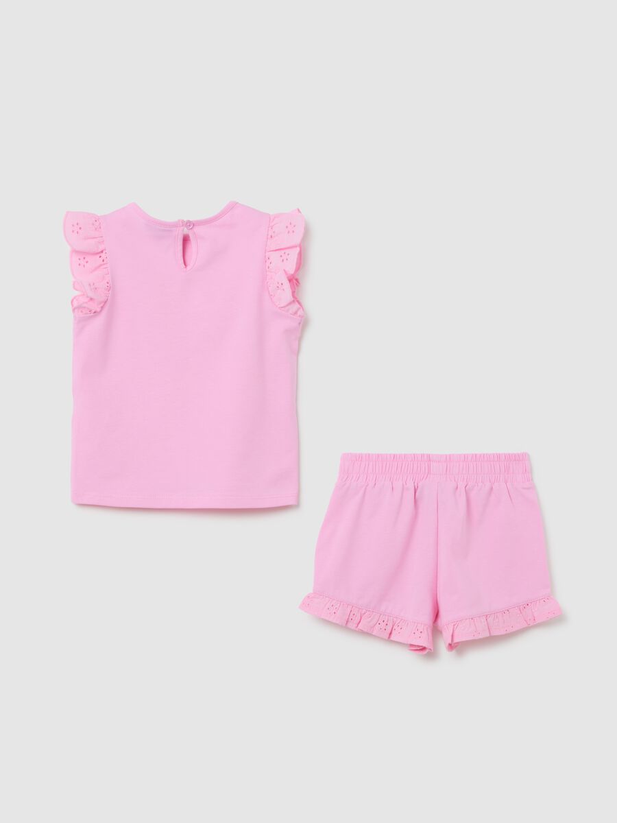Girls' summer cotton set in pink regular fit_1