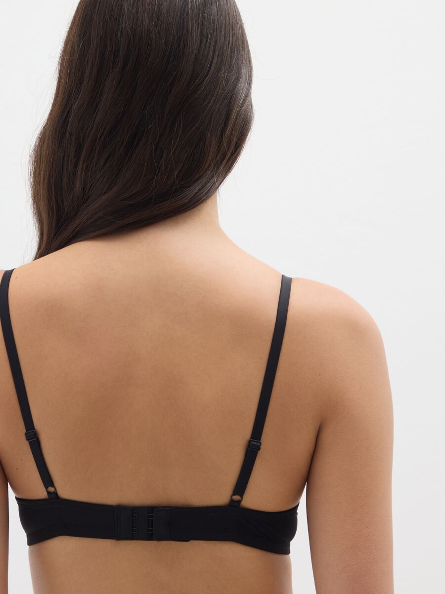 Black Stretch Fabric Bra_2