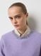 Purple regular fit jumper with decorated collar_0