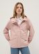 Giacca in misto cotone rosa regular fit con zip e cappuccio_0