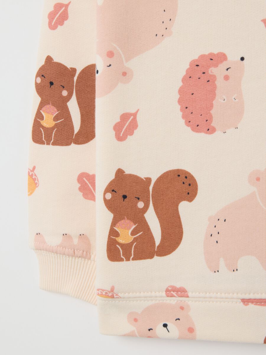 Girls' beige cotton sweatshirt regular fit_3