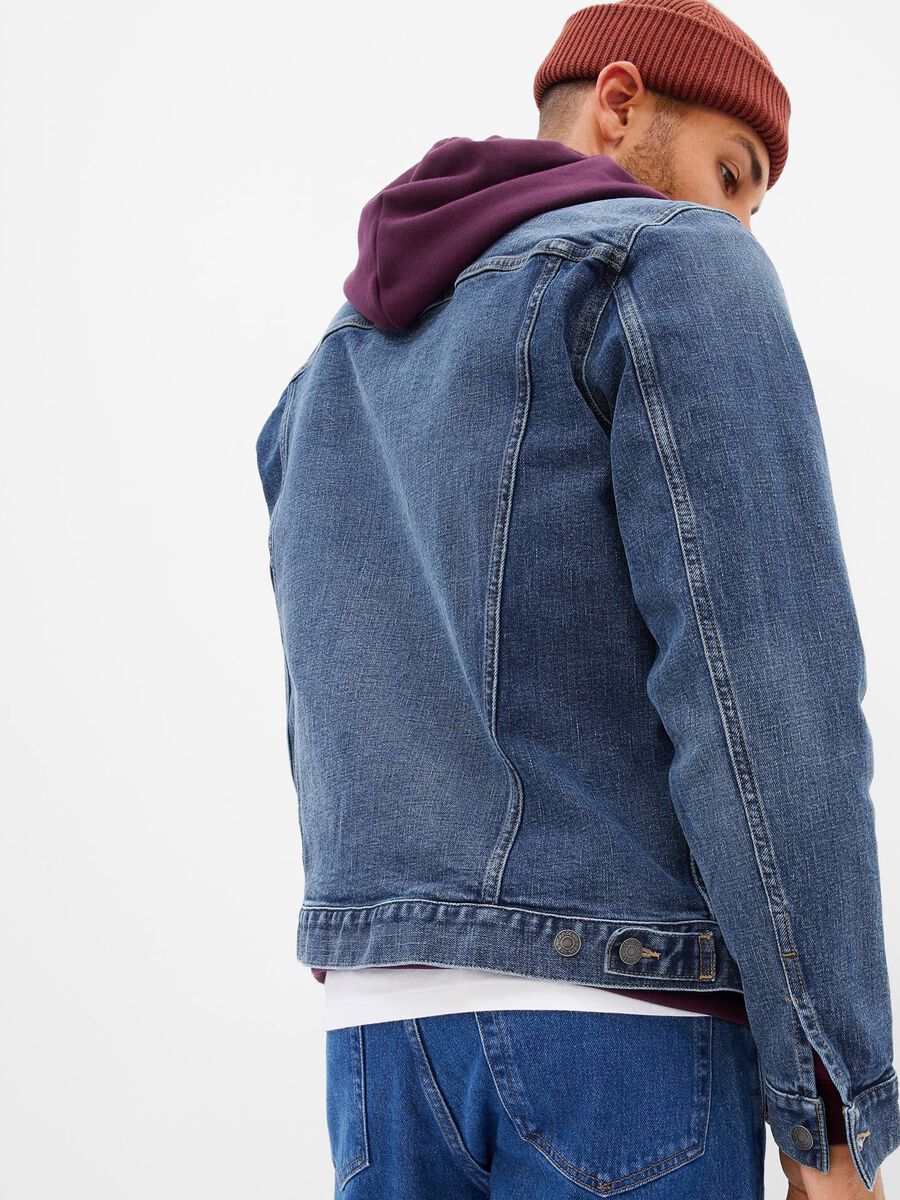 Short denim jacket with pockets_1