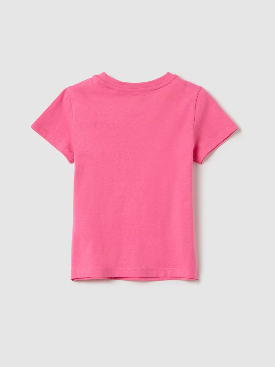 Pink T-shirt in cotton with print_1