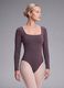 Brown stretch-fabric bodysuit with sweetheart neckline_2