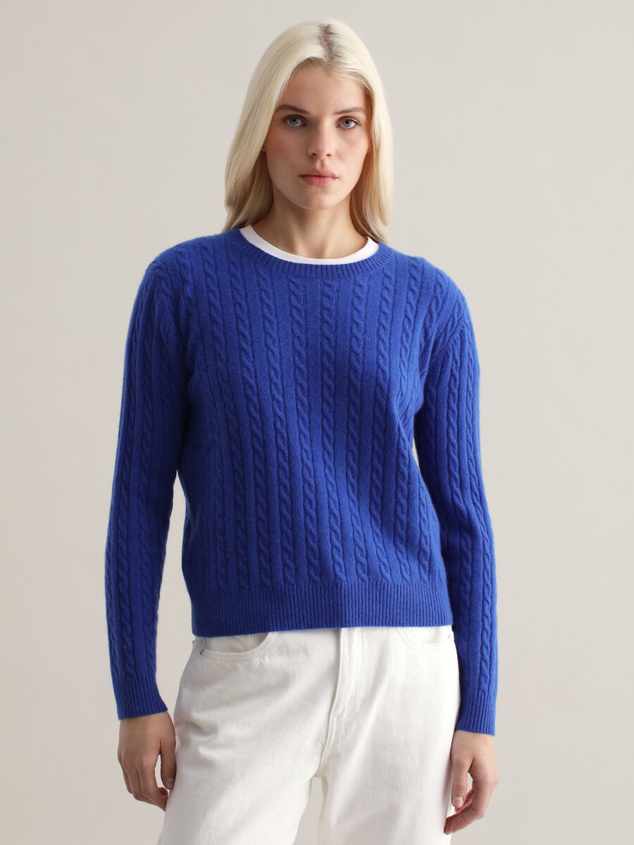 Cardigan in cable-knit cashmere_0