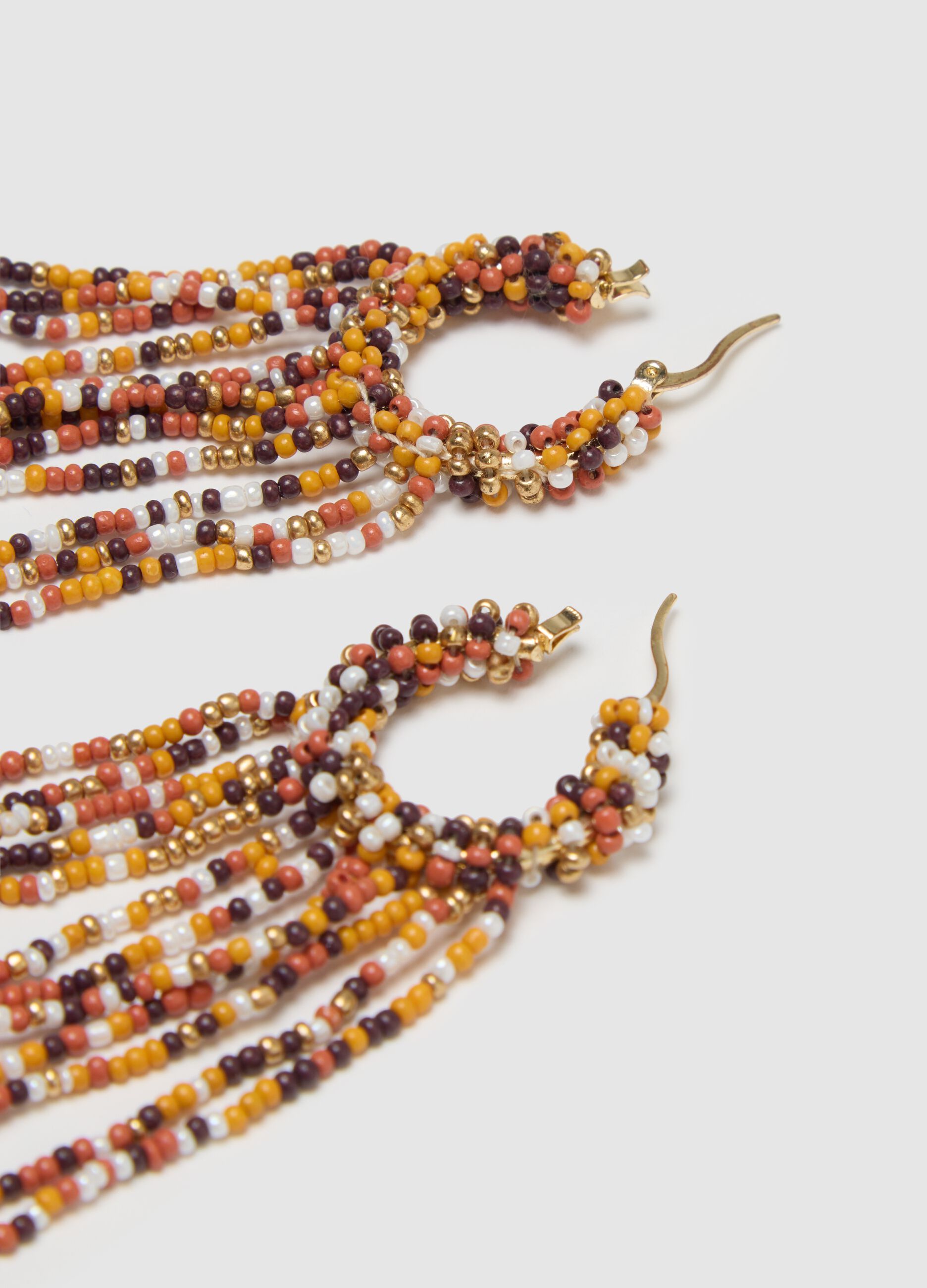 Women's multicolour glass earrings with beads