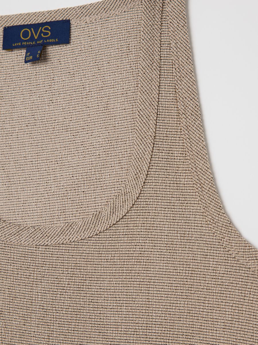 Beige tank top in stretch fabric_5