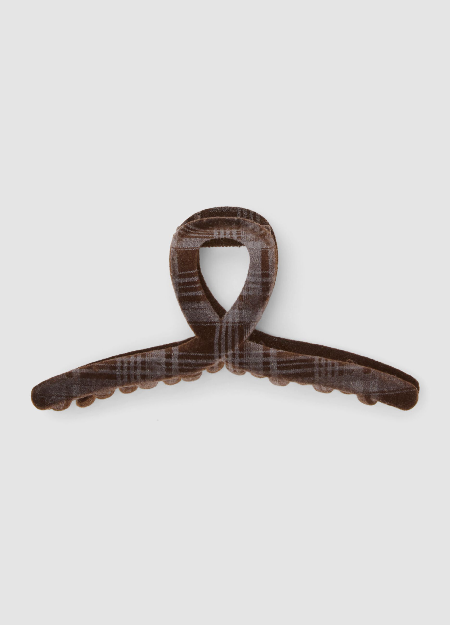 Brown tartan hair claw clip