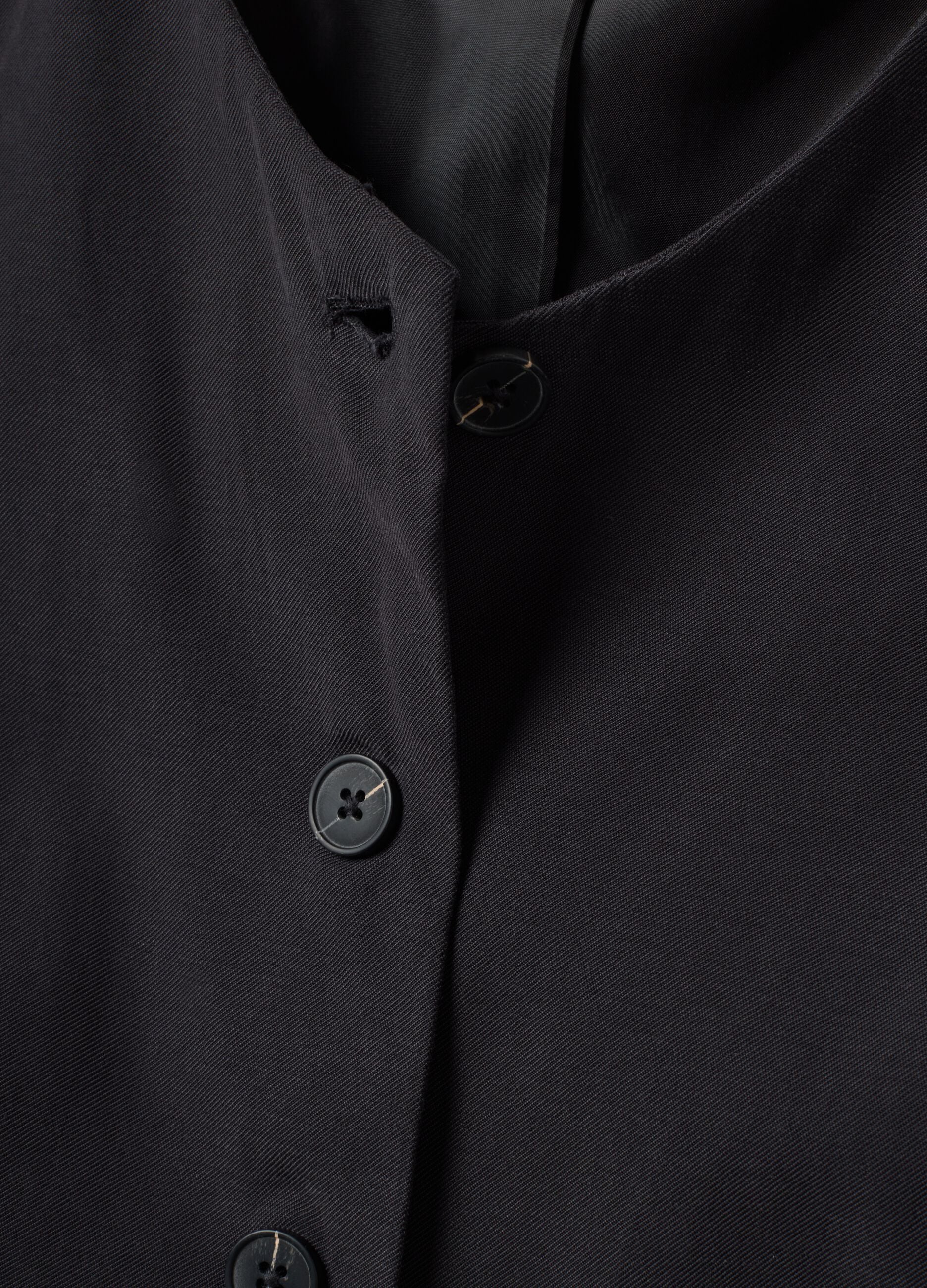 Black slim-fit viscose-blend waistcoat