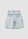 Light blue denim cargo shorts in a cotton-viscose blend_1