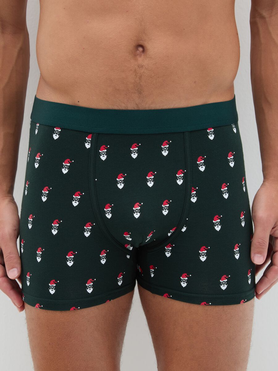 Multicolour Christmas boxer twin pack in stretch cotton regular fit_1
