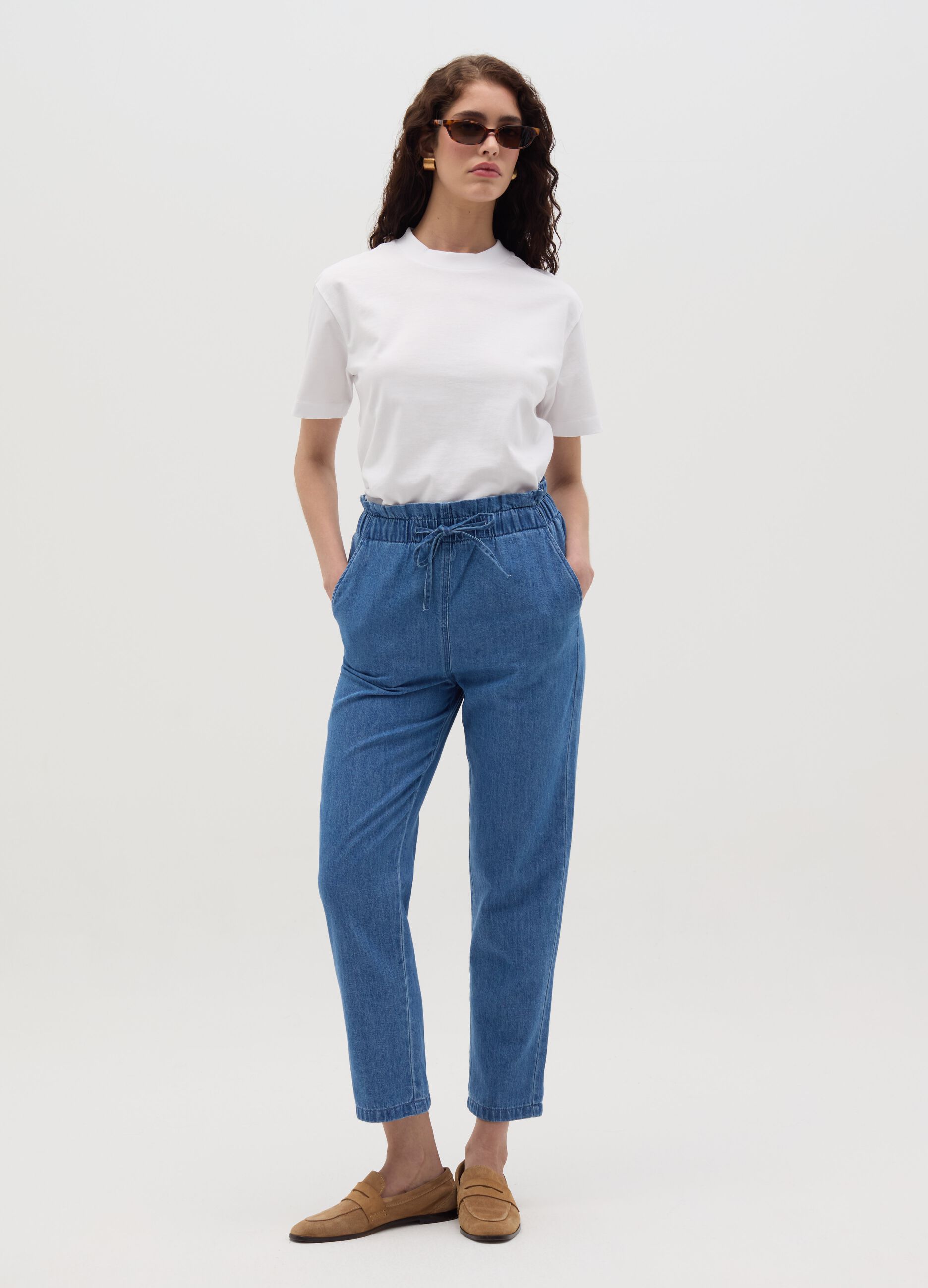 Solid colour cotton T-shirt