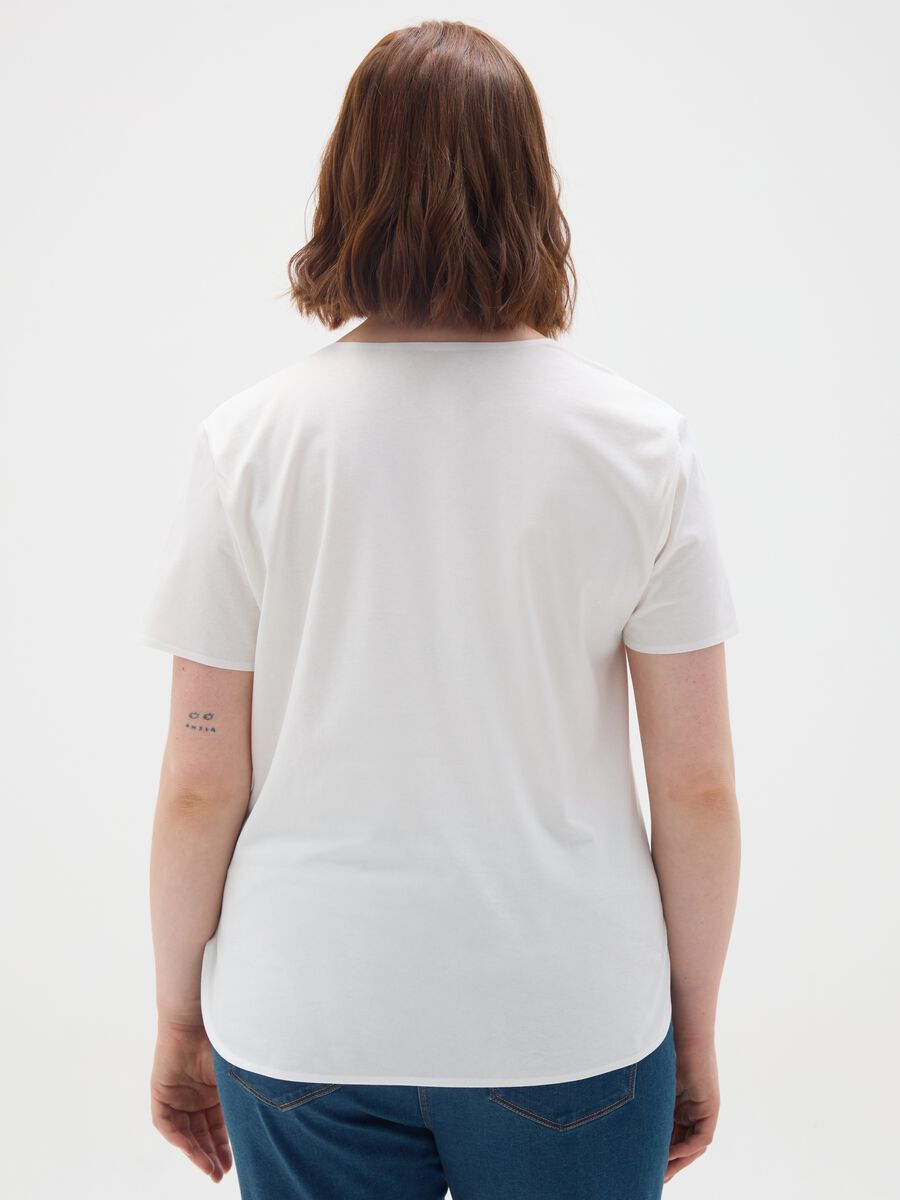Women's White Stretch Cotton T-shirt_3