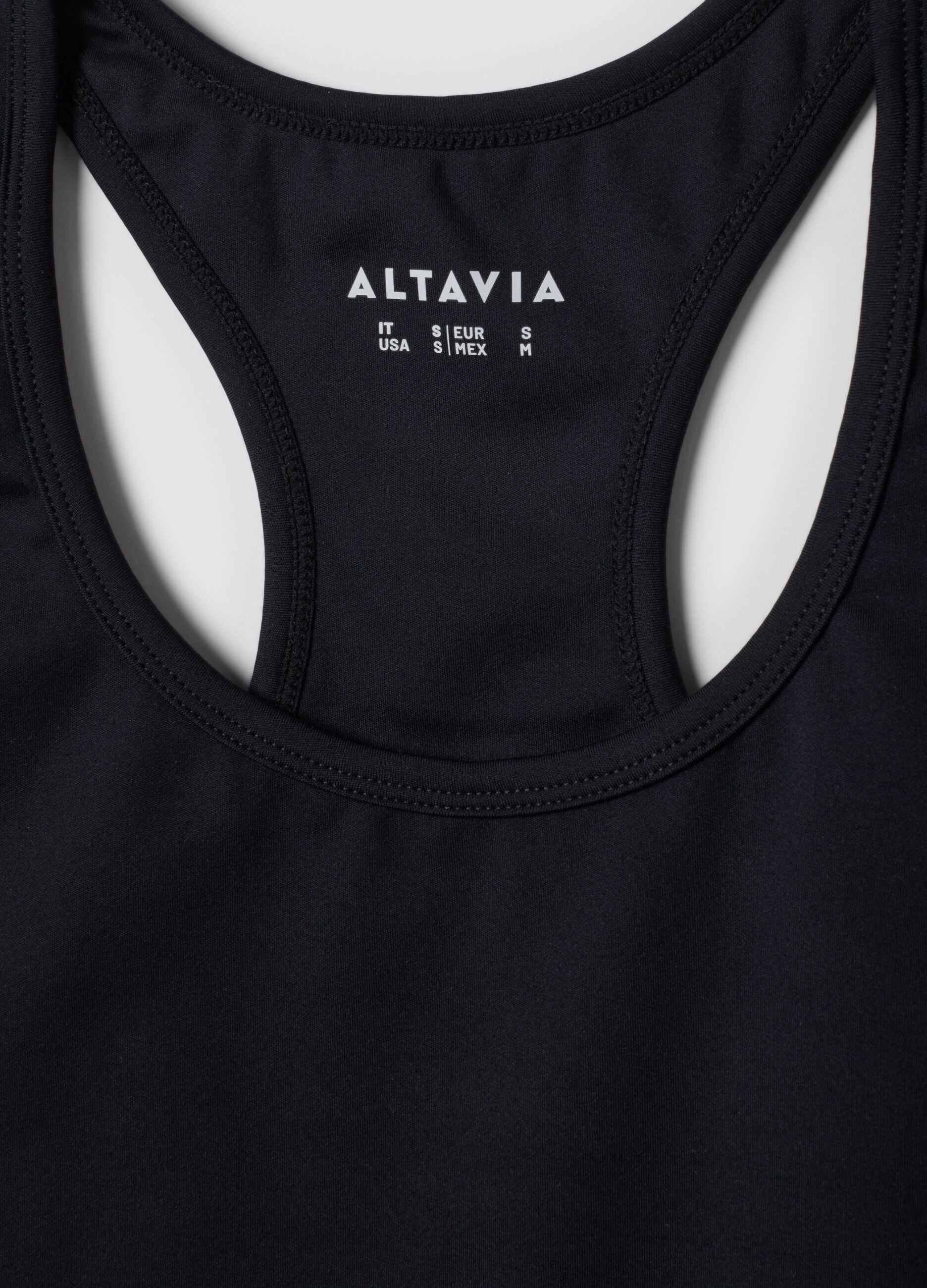 Reggiseno sportivo nero in tessuto elasticizzato traspirante ALTAVIA STUDIO