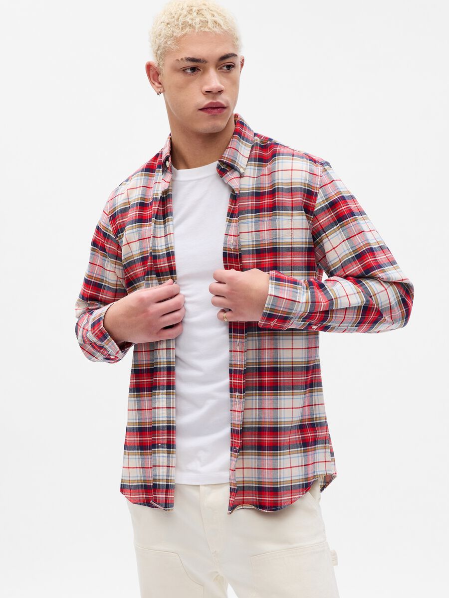 Camicia regular fit in cotone oxford bio stretch_0