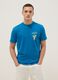 Regular fit pure cotton blue T-shirt with mojito print_1
