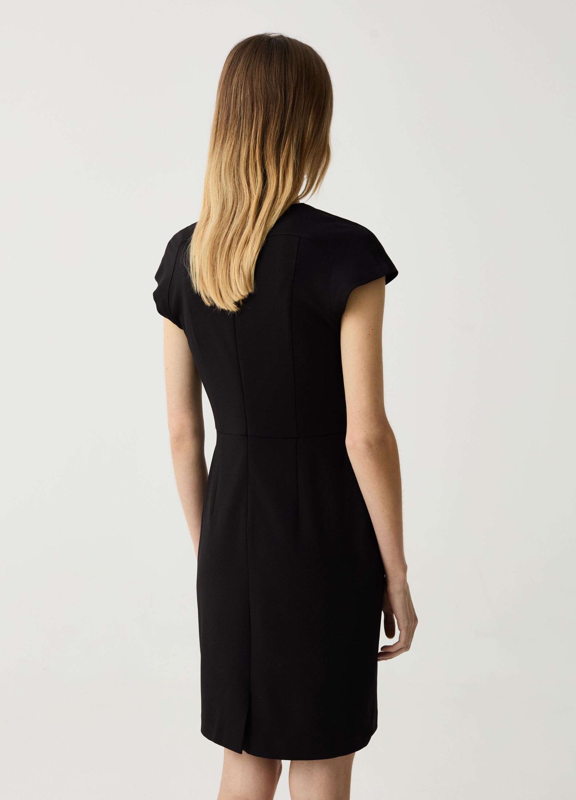 V-neck stretch dress
