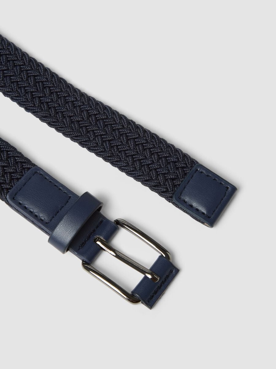 Blue braided belt with buckle_1