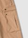 Beige stretch cotton slim fit cargo trousers_6