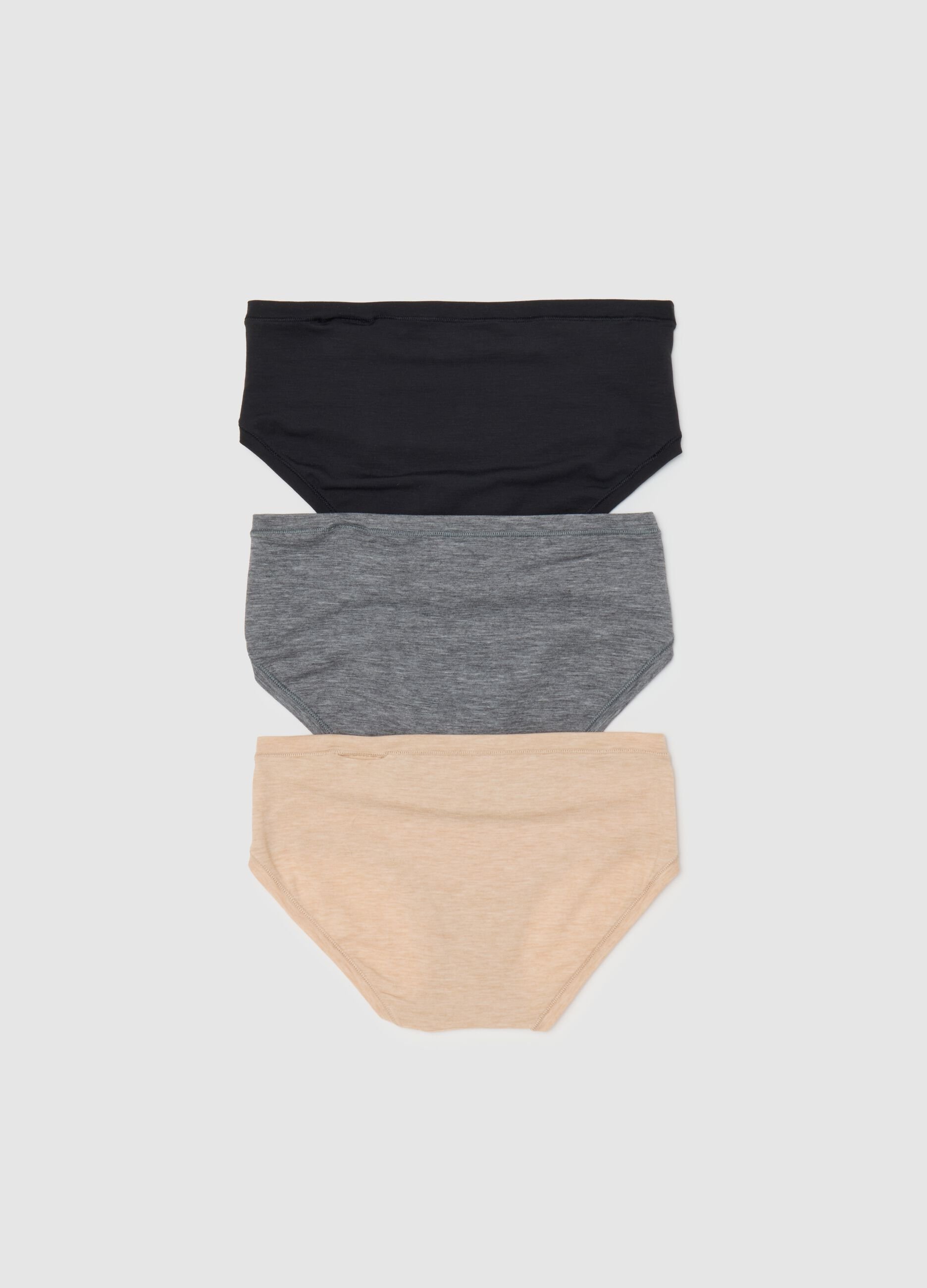 Three-pack stretch mélange knicker shorts