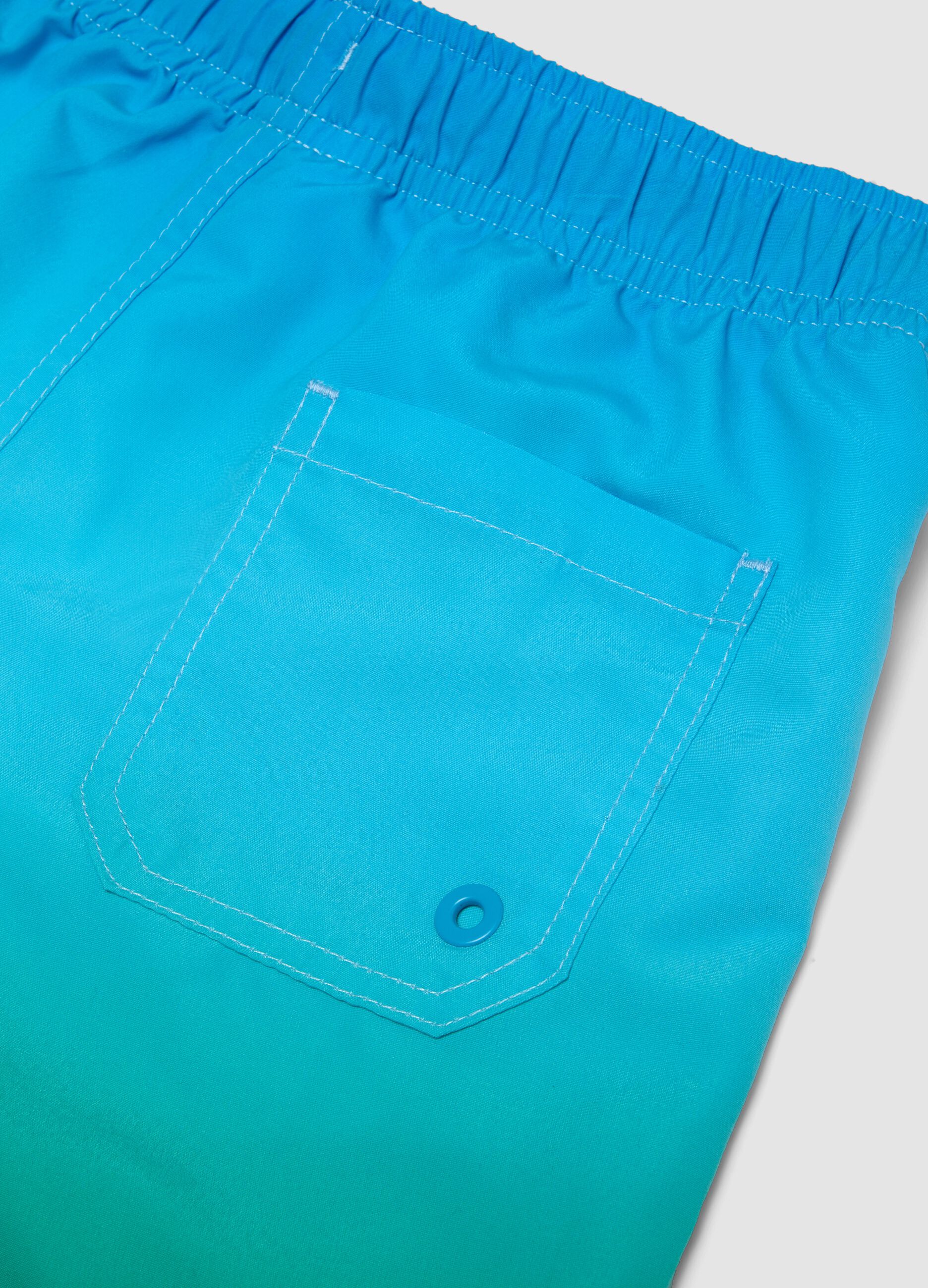 Blue Ombre Swim Shorts with Elasticated Waist