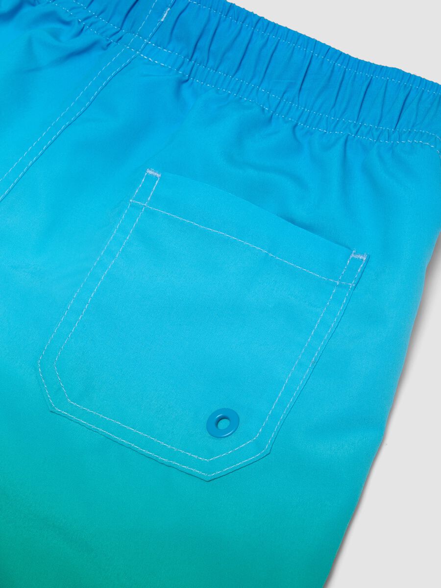 Blue Ombre Swim Shorts with Elasticated Waist_3