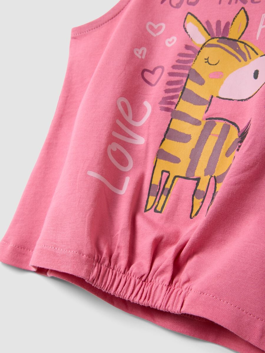 Pink pure cotton set with top and shorts_3