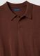 Brown regular fit polo in cotton, linen, and silk blend_5