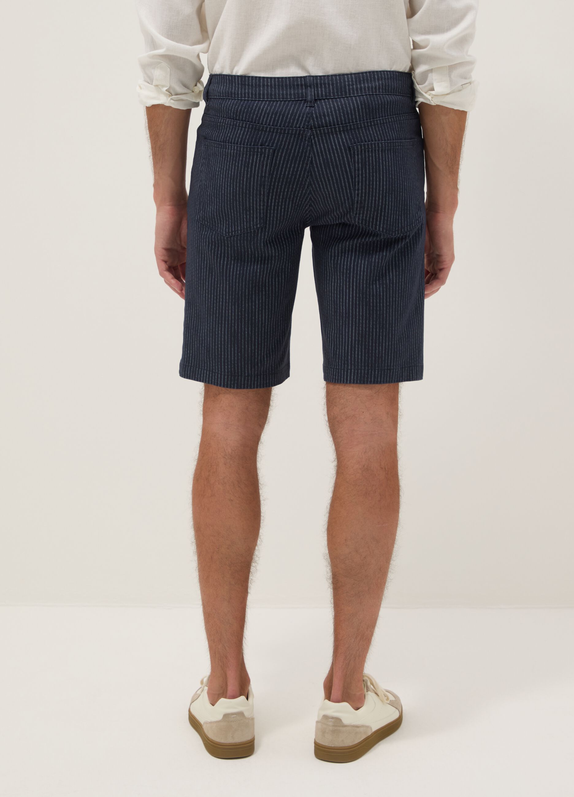 Blue stretch cotton shorts