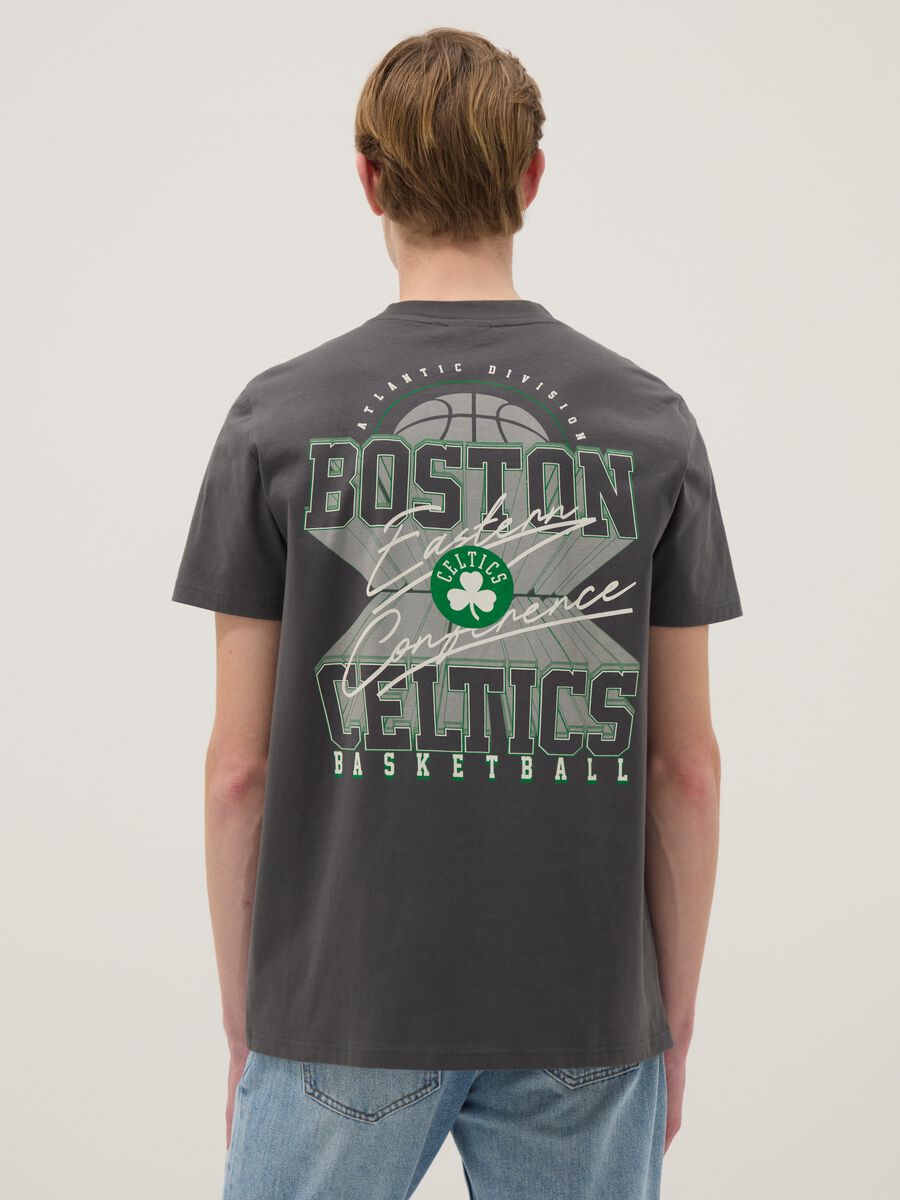 Grey pure cotton T-shirt regular fit with Boston Celtics print_3