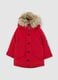 Red padded children's jacket regular fit with hood and zip_0
