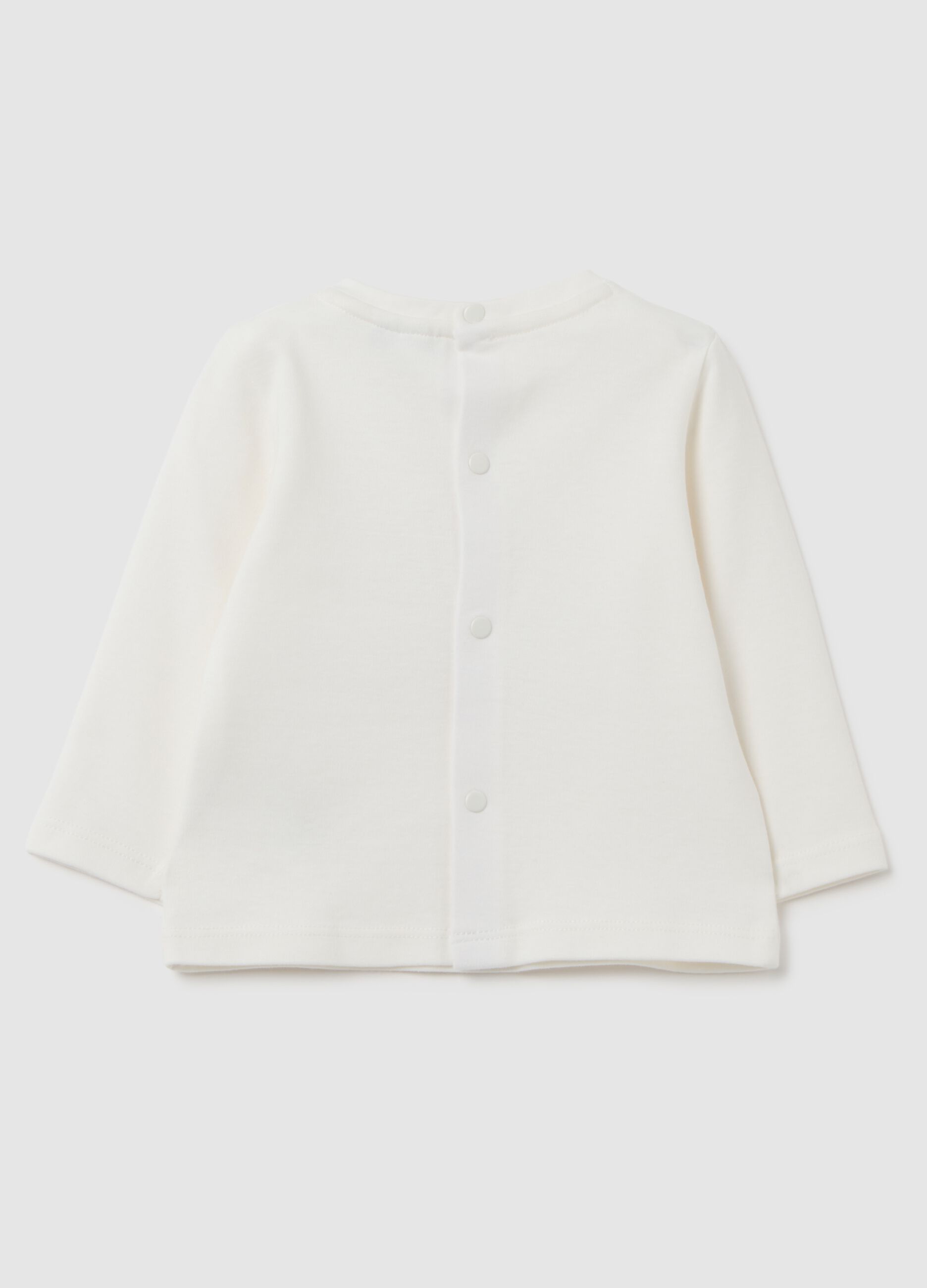 White newborn cotton T-shirt regular fit