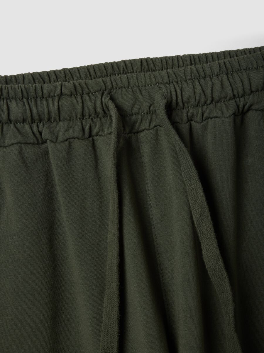 Green stretch cotton trousers with regular fit_5